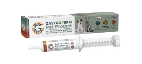 Gastroferm Pet Protect Pre- és probiotikum készítmény kistestű kutyáknak és macskáknak 15ml
