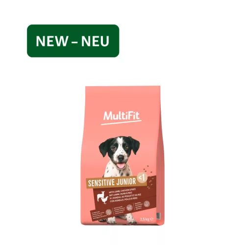 MultiFit Sensitive junior száraz kutyaeledel bárány&csirke&rizs 2,5kg