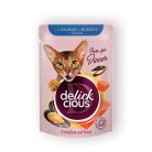 DELICKCIOUS Purr - for Dinner lazac & kagyló nedves macskaeledel 12x85g