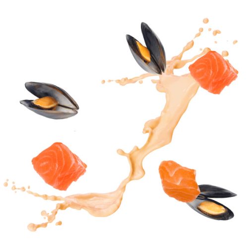 DELICKCIOUS Purr - for Dinner lazac & kagyló nedves macskaeledel 12x85g