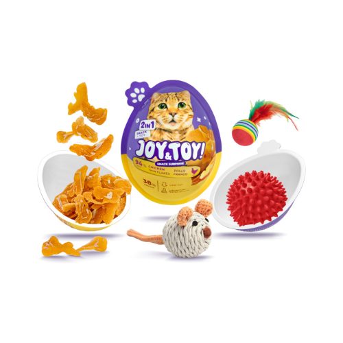 JOY&TOY snack&toy 2in1 flakes macska jutalomfalat csirke 20g