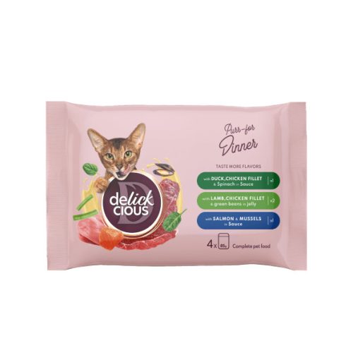 DELICKCIOUS Dinner Set for Cats MP nedves macskaeledel 340g