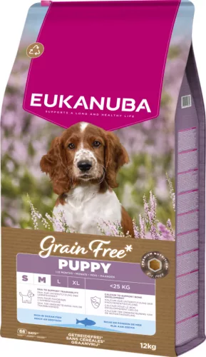 Eukanuba gabonamentes Small&medium Breeds száraz kutyaeledel kölyök tengeri hal 12kg