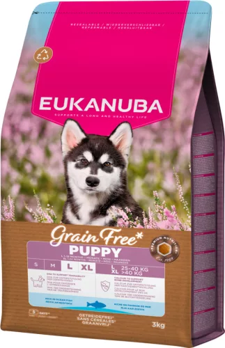 Eukanuba gabonamentes Large Breeds száraz kutyaeledel kölyök tengeri hal 3kg