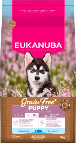 Eukanuba gabonamentes Large Breeds száraz kutyaeledel kölyök tengeri hal 3kg