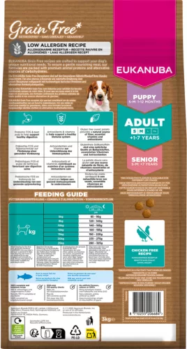 Eukanuba gabonamentes Small&medium Breeds száraz kutyaeledel felnőtt tengeri hal 3kg