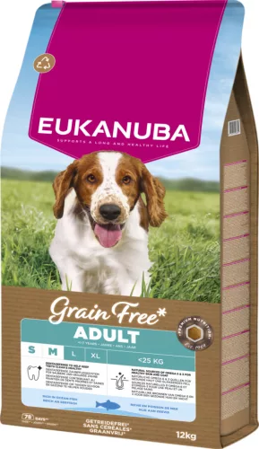 Eukanuba gabonamentes Small&medium Breeds száraz kutyaeledel felnőtt tengeri hal 12kg