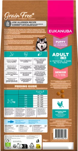 Eukanuba gabonamentes Large Breeds száraz kutyaeledel felnőtt tengeri hal 3kg