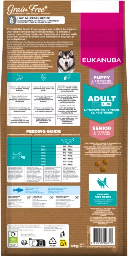 Eukanuba gabonamentes Large Breeds száraz kutyaeledel felnőtt tengeri hal 12kg