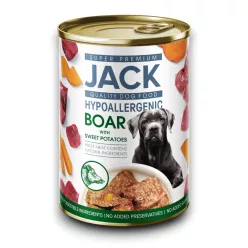   JACK hipoallergén nedves kutyaeledel vaddisznó&édesburgonya konzerv 12x400g