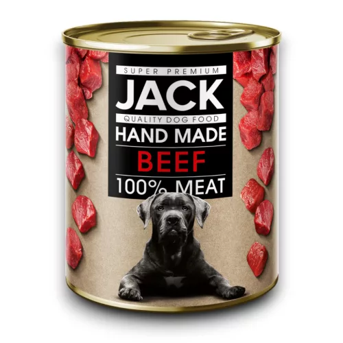 JACK 100% marhahús konzerv nedves kutyaeledel 8x800g