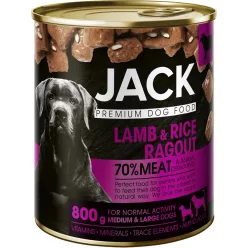 JACK nedves kutyaeledel ragu bárány&rizs konzerv 8x800g