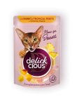 DELICKCIOUS Meow - for Dessert nyúl & trópusi gyümölcs nedves macskaeledel12x80g