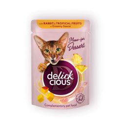   DELICKCIOUS Meow - for Dessert nyúl & trópusi gyümölcs nedves macskaeledel12x80g
