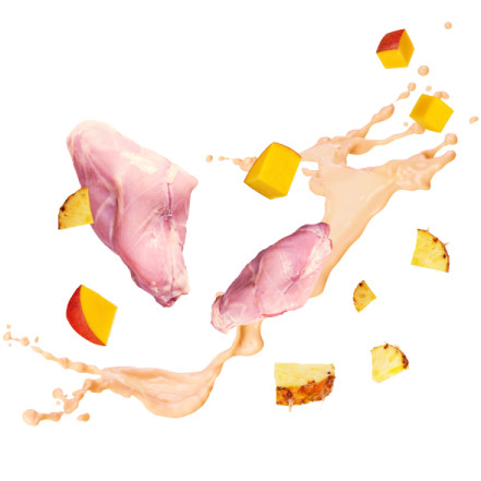 DELICKCIOUS Meow - for Dessert nyúl & trópusi gyümölcs nedves macskaeledel12x80g