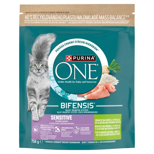 Purina ONE Bifensis Sensitive száraz macskaeledel pulyka 750g