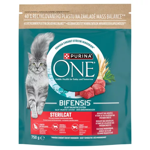 Purina ONE Bifensis Sterilcat száraz macskaeledel marha 750g