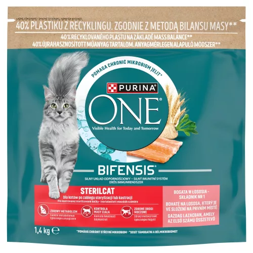 Purina ONE Bifensis Sterilcat száraz macskaeledel lazac 1,4kg