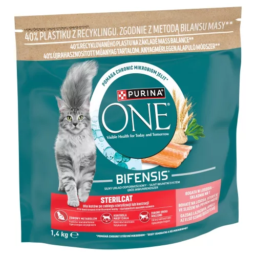 Purina ONE Bifensis Sterilcat száraz macskaeledel lazac 1,4kg