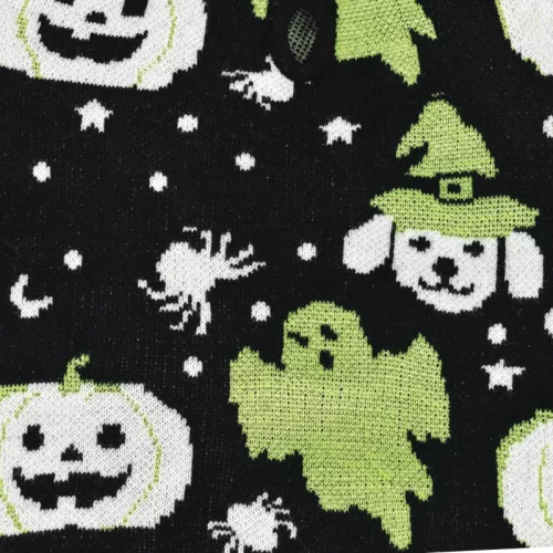 Fit+Fun Halloween kötött kutyapulóver sötétben világító minta 40cm