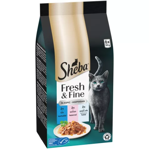 Sheba F&F macska tasak MP halas 6x50g