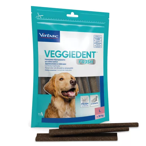 Virbac Veggiedent Fr3sh rágócsont kutya kiegészítő eledel L 15db 490g