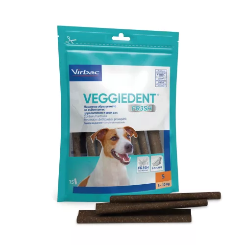 Virbac Veggiedent Fr3sh rágócsont kutya kiegészítő eledel S 15db 224g