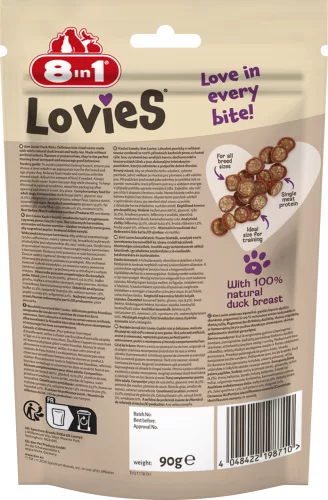 8in1 Lovies kutya jutalomfalat kacsa 90g