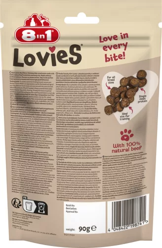 8in1 Lovies kutya jutalomfalat marha 90g