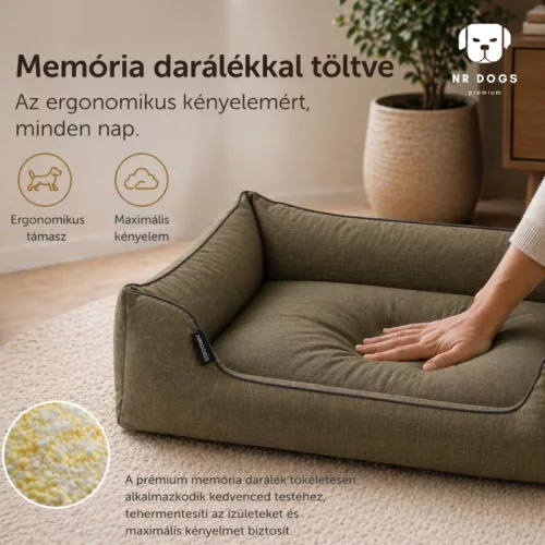 NRDOGS Lux Memory fekhely Oliva XL 105x80cm