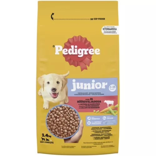 Pedigree junior száraz kutyaeledel marha&zöldség 1,4kg