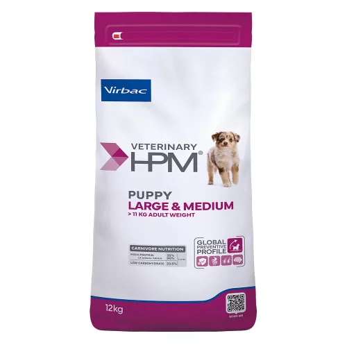 Virbac Veterinary HPM száraz kutyaeledel Large&Medium puppy 12kg