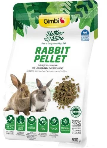 GIMBI Mother Nature szárított nyúleledel pellet 500g