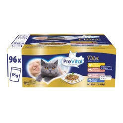   PreVital macska tasak MP vegyes szárnyas&halas filé válogatás 96x85g