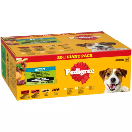 Pedigree tasak MP vegyes válogatás zöldségekkel szószban adult 80x100g