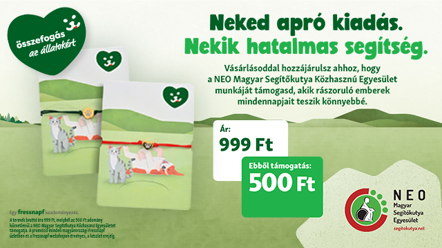 Neked egy karkötő. Nekik hatalmas segítség: támogasd a NEO segítőkutyáit a Fressnapf-fal!