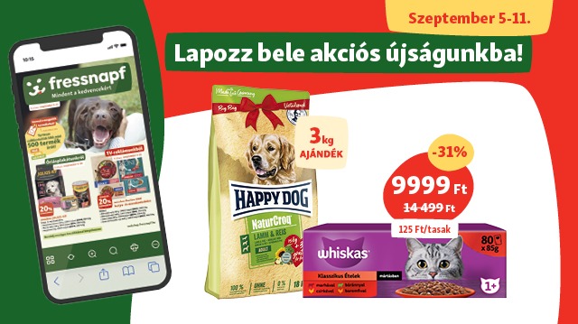 Megérkezett szeptemberi akciós újságunk - kényeztesd kis kedvenced a legjobb őszi ajánlatokkal!