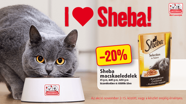 Friss és finom: Sheba macskaeledel akció