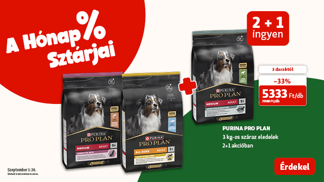 Kettőt fizetsz, hármat vihetsz: Purina Pro Plan 2+1 akció!