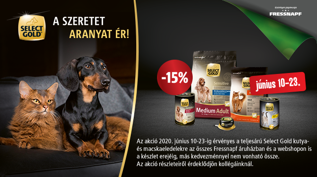 15%-os akció minden Select Gold eledelre!